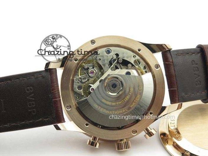 MIROTIME 0115 Portuguese IW371415 ZF 1:1 Best Edition RG Black dial On Brown Leather Strap A Modern 7286